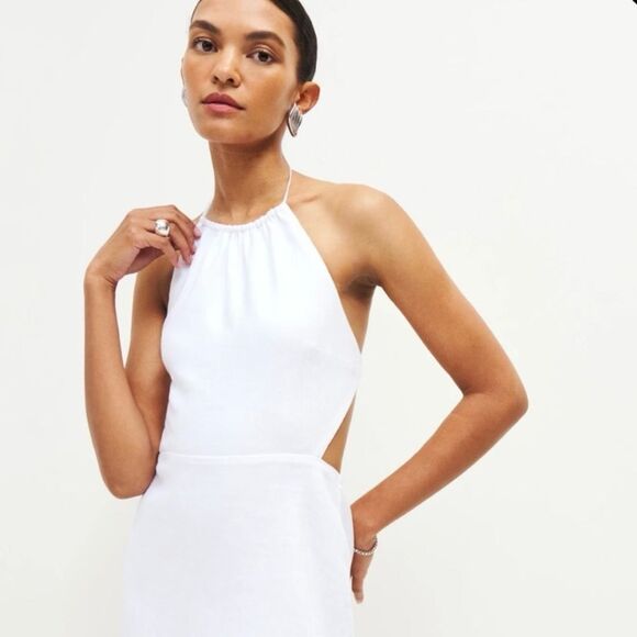 Reformation Mabli Linen Halter Dress NWT $218 - Picture 4 of 5